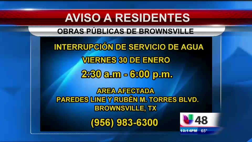 Interrupción De Agua Para La Cuidad De Brownsville item-thumbnail